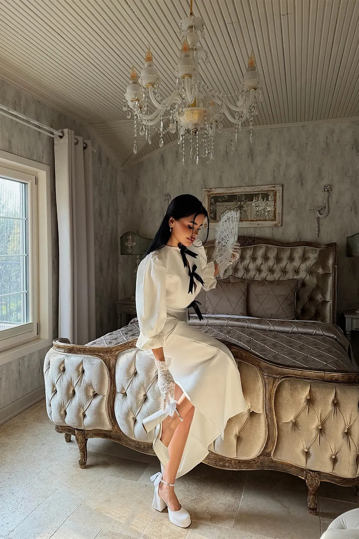 Suknia ROMANCE COQUETTE – Turecki Kunszt & Estetyka Vintage - obrazek 3