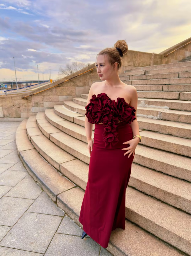 Komplet ROSA 3D Burgundy – Selektywna Linia Premium - obrazek 6
