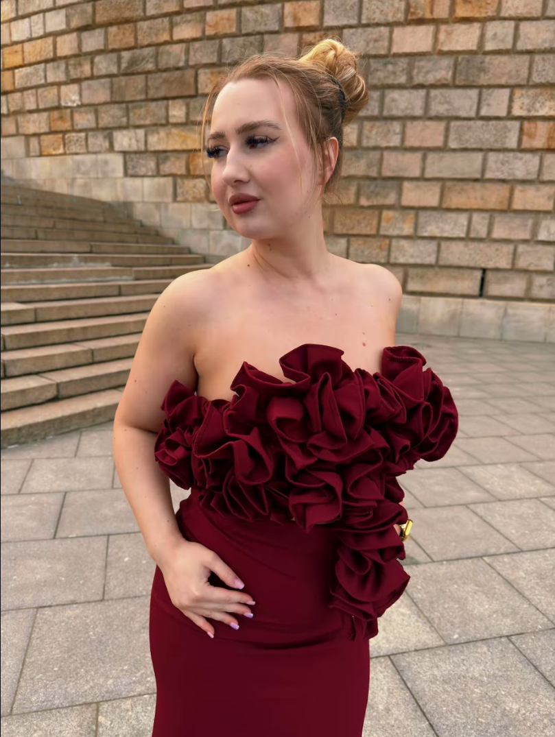 Komplet ROSA 3D Burgundy – Selektywna Linia Premium