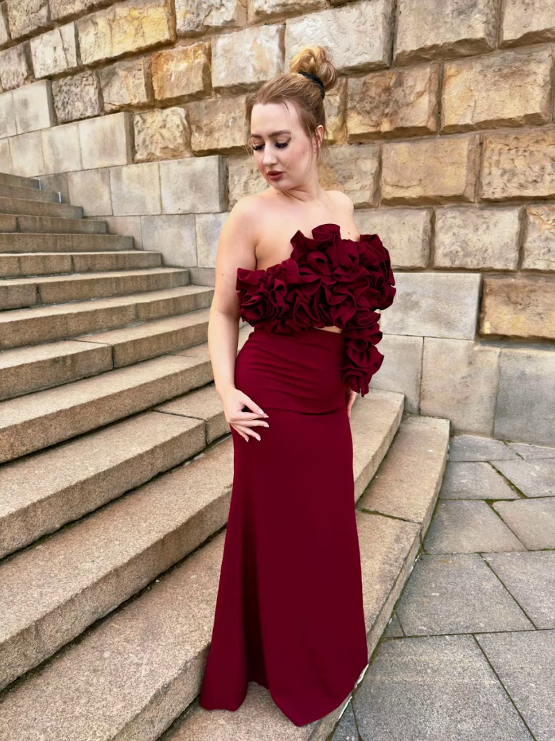 Komplet ROSA 3D Burgundy – Selektywna Linia Premium - obrazek 3