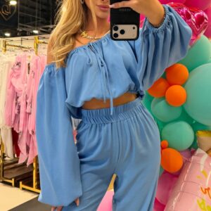 Wiskozowy Komplet Dwuczęściowy Sky Casual – La Diva